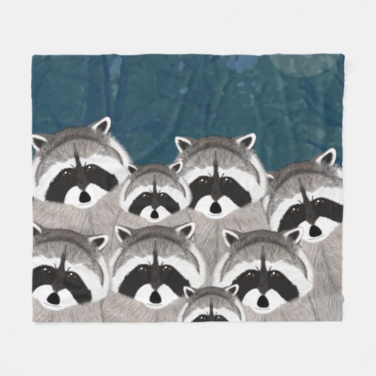 Raccoons Fleece Blanket (Vorderseite (Horizontal))