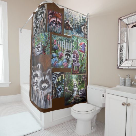 Raccoons Galore Duschvorhang (Beispiel)