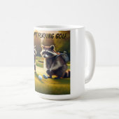 Raccoons Golf spielen Kaffeetasse (VorderseiteRechts)