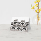 Raccoons Grußkarte Karte (Gelbe Blume)
