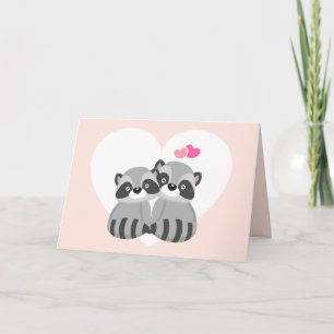Raccoons im Valentinstag der Liebe Feiertagskarte