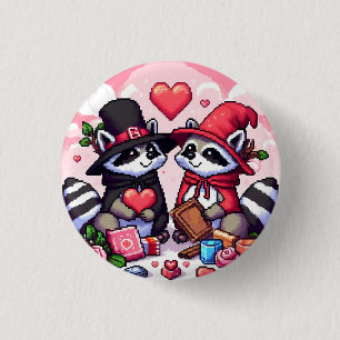 Raccoons in der Liebe Button