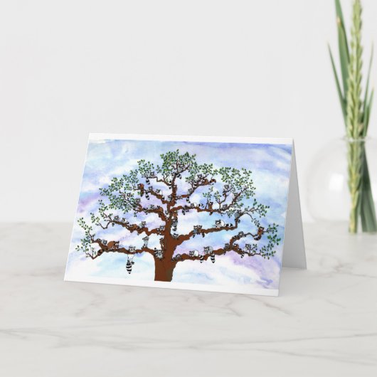 Raccoons in einem Baum (Vorderseite)