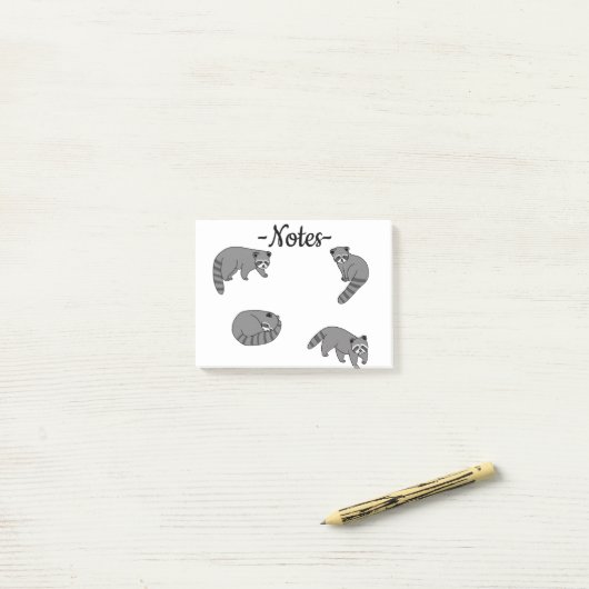 Raccoons Post-it Klebezettel (Auf Schreibtisch)