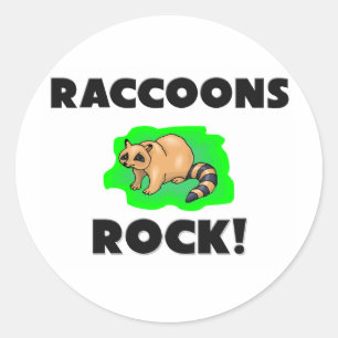 Raccoons Rock Runder Aufkleber