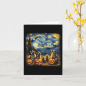 Raccoons und Possum Halloween Fall Van Gogh Starry Karte (Gelbe Blume)