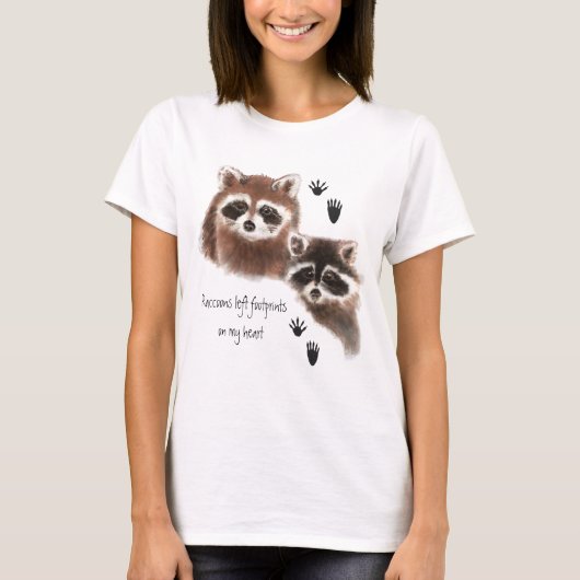 Raccoons verließ Footprints auf meinem Herzen, Spa T-Shirt (Vorderseite)