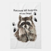 Raccoons verließ Footprints auf meinem Zitat zum S Handtuch (Vertikal)