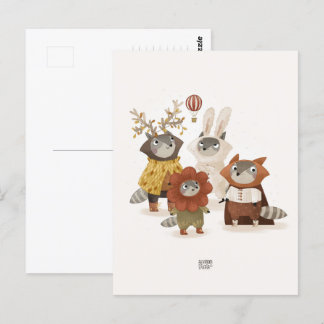 Raccoons von Alexandra Dikaia Postkarte