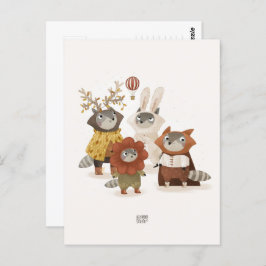 Raccoons von Alexandra Dikaia Postkarte