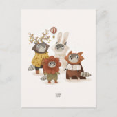 Raccoons von Alexandra Dikaia Postkarte (Vorderseite)