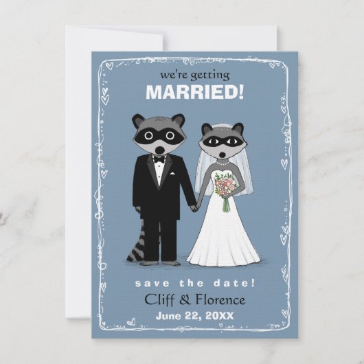 Raccoons Wedding Save the Date (Vorderseite)