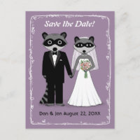 Raccoons Wedding Save the Date Lila