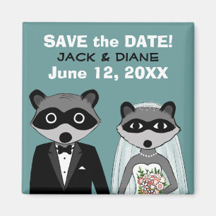 Raccoons Wedding Save the Date Magnet