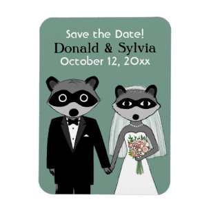 Raccoons Wedding Save the Date Magnet
