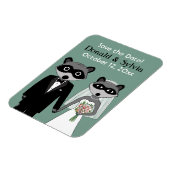 Raccoons Wedding Save the Date Magnet (Linke Seite)