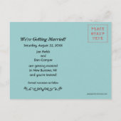 Raccoons Wedding Save the Date (Warm Gray) Ankündigungspostkarte (Rückseite)