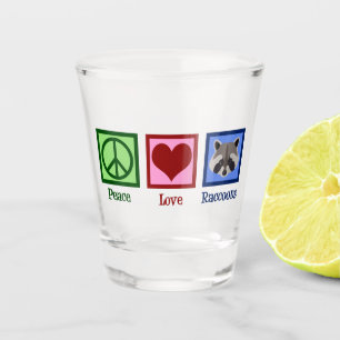 Raccos für die friedliche Liebe Schnapsglas