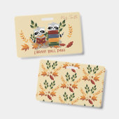 Raccos mit Books Library Hall Pass Abzeichen Ausweis (Vorder- & Rückseite)