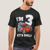 Race 3rd Birthday Boy Toddler 3 Three Racing Drive T-Shirt (Vorderseite)