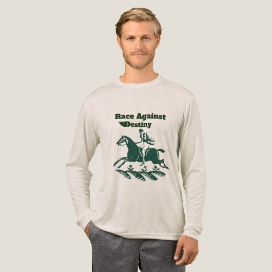 Race Against Destiny – Vintage Equestrian Graphic Tri-Blend Shirt (Volle Vorderseite)