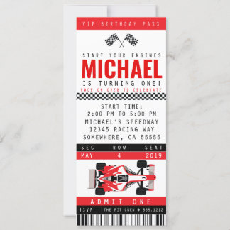 RACE AUTO PARTY INVITE EINLADUNG