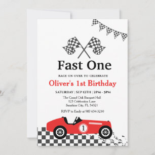 Race Car 1. Geburtstag, Boy Birthday Party Einladung