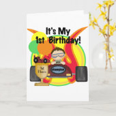 Race Car 1. Geburtstag Tshirts und Geschenke Karte (Gelbe Blume)