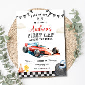 Race Car 1st Birthday Invitation, First Lap Racing Einladung