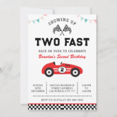 Race Car 2nd Birthday Two Fast Birthday Party Einladung (Vorderseite)