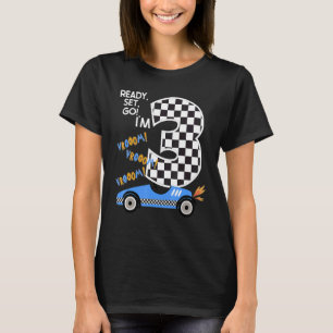 Race Car 3. Geburtstag Party Racing Car Driver 3 B T-Shirt