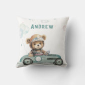 Race Car Baby Bear Kissen (Rückseite)