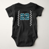 Race Car Baby Black Bodysuit Baby Strampler (Rückseite)