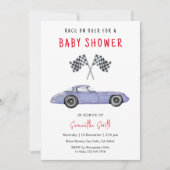 Race Car Baby Dusche Einladung (Vorderseite)