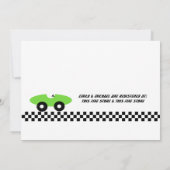 Race Car Baby Dusche Einladung (Rückseite)