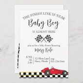 Race Car Baby Dusche Einladung (Vorne/Hinten)