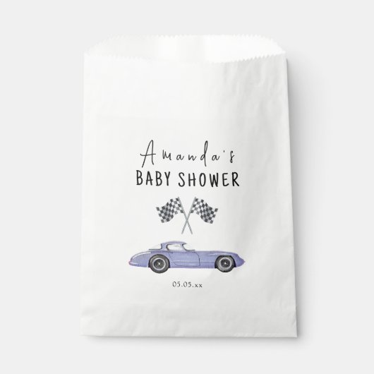 Race car Baby Dusche Geschenktütchen (Vorderseite)