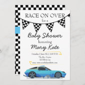 Race Car Baby Dusche Thema Einladung (Vorne/Hinten)