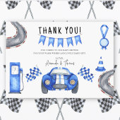 Race car Baby Dusche - vielen Dank Dankeskarte
