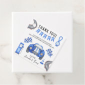 Race car Baby Dusche - vielen Dank Geschenkanhänger (Beispiel)