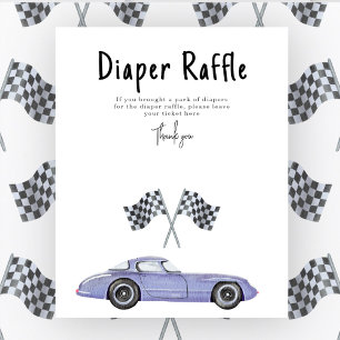 Race Car Baby Dusche Windeln Raffelspiel Poster