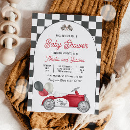Race Car Baby Shower Boy Red Race Car Dusche Einladung