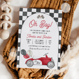 Race Car Baby Shower Boy Red Race Car Shower Einladung