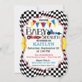 Race Car Baby Shower Einladungskarte Einladung (Vorderseite)
