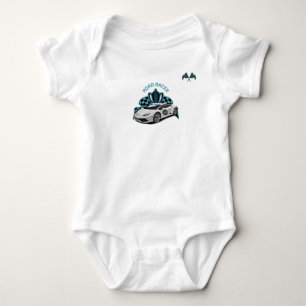 Race Car Baby White Bodysuit Strampler