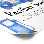 Race Car Babydusche Schnuller Jagd Spiel Poster (Ecke)