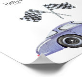 Race Car Babydusche Schnuller Jagd Spiel Poster (Ecke)