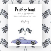 Race Car Babydusche Schnuller Jagd Spiel Poster