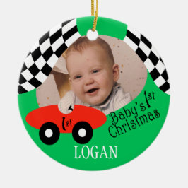 Race Car Baby's 1. Weihnachten Keramik Ornament