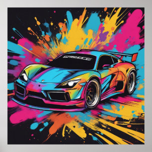 Race Car behalten oder Ihr eigenes Fahrzeug entwer Poster